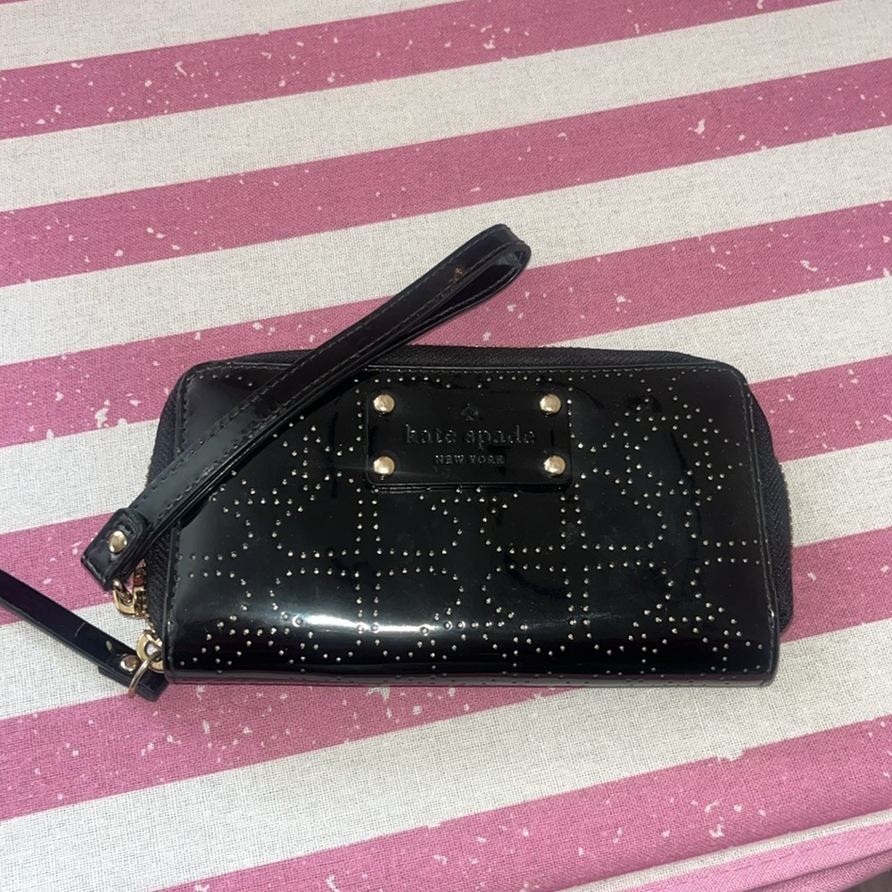 Kate Spade Black Wallet with Gold Accents